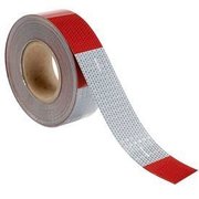 Top Tape And Label Conspicuity Reflective Tape, 11"/7" Pattern, 13 mil Vinyl, Red/White, DOT-C2, 150'L x 2"W, 1 Roll V57203